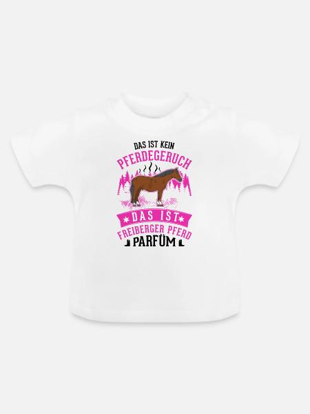 Freiberger Pferd Parfüm - Baby Bio-T-Shirt mit Rundhals - Weiß