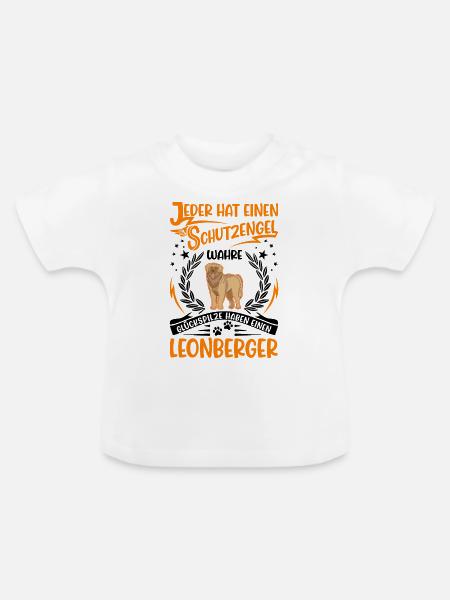 Leonberger Schutzengel - Baby Bio-T-Shirt mit Rundhals - Weiß