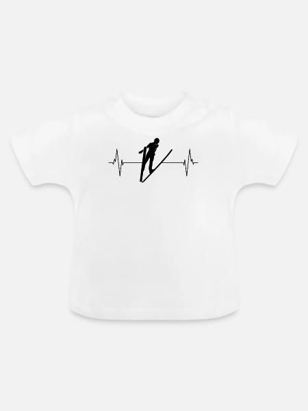Pulsschlag der Skispringer - Baby Bio-T-Shirt mit Rundhals - Weiß