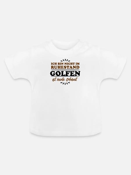 Ruhestand Rentner Pensioner Golf - Baby Bio-T-Shirt mit Rundhals - Weiß