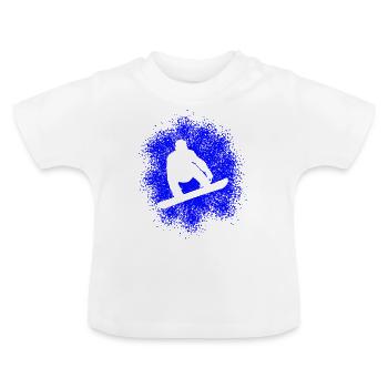 Snowboard Wintersprotler - Baby Bio-T-Shirt mit Rundhals - Weiß - Vorne