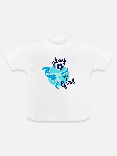 Frauenfußball - Baby Bio-T-Shirt mit Rundhals - Weiß