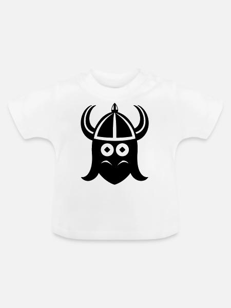 Wikingerhelm Krieger - Baby Bio-T-Shirt mit Rundhals - Weiß