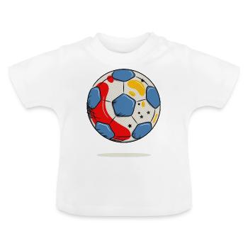 Conception Pop Art Football - T-shirt bio col rond Bébé - blanc - Devant