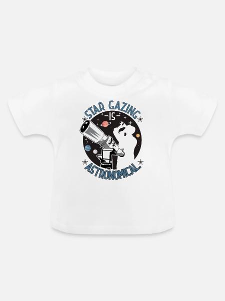 Sternenbeobachtung ist astronomisch. - Baby Bio-T-Shirt mit Rundhals - Weiß