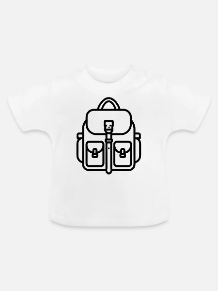 Rucksack - Baby Bio-T-Shirt mit Rundhals - Weiß