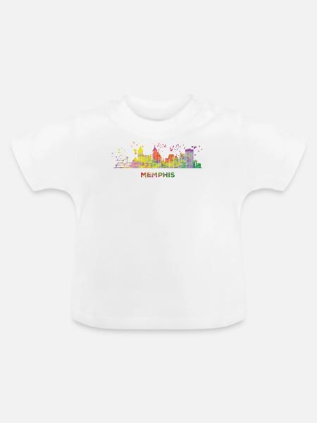 Memphean Skyline Memphis - Baby Bio-T-Shirt mit Rundhals - Weiß