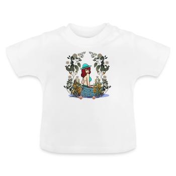 Girls Boat Boats Nature Nature Lover - Baby Organic T-Shirt with Round Neck - white - Front