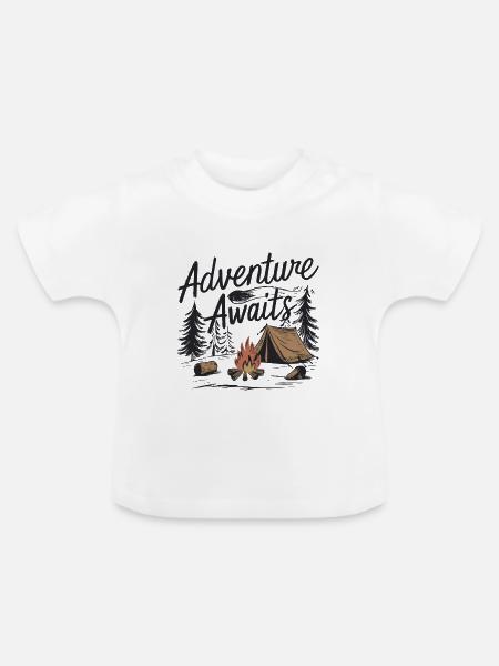 DAS ABENTEUER WARTET AUF SIE - Baby Bio-T-Shirt mit Rundhals - Weiß