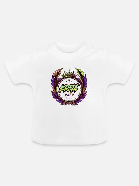 Kreta 2024 Bunt - Baby Bio-T-Shirt mit Rundhals - Weiß