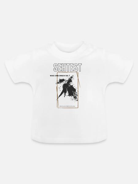 Sehtest - Baby Bio-T-Shirt mit Rundhals - Weiß