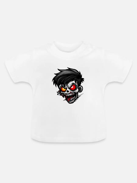 Zombie Halloween Gruselig - Baby Bio-T-Shirt mit Rundhals - Weiß