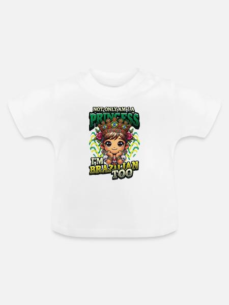 Mädchen Brazilianische Herkunft Brasilien - Baby Bio-T-Shirt mit Rundhals - Weiß