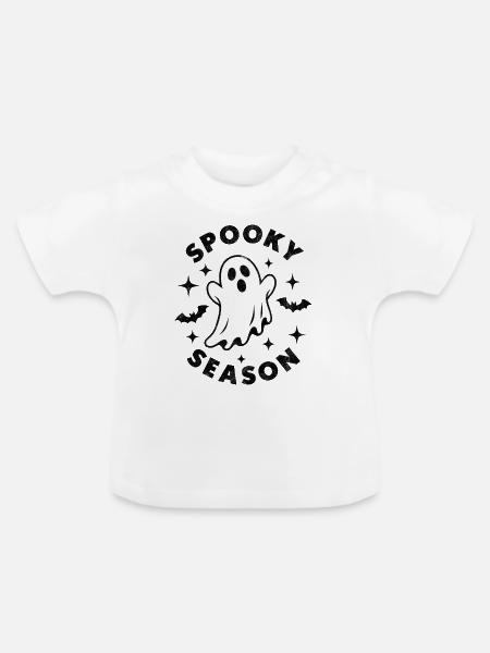 Gruselige Jahreszeit - Baby Bio-T-Shirt mit Rundhals - Weiß
