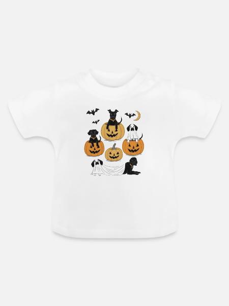 Lustige Hunde Halloween - Baby Bio-T-Shirt mit Rundhals - Weiß