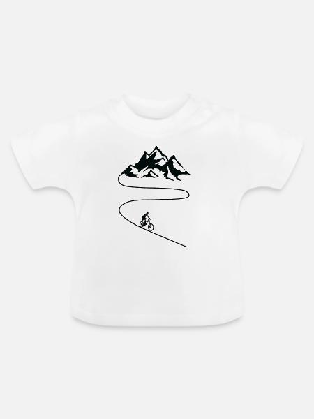 Mountainbike Sport - Baby Bio-T-Shirt mit Rundhals - Weiß