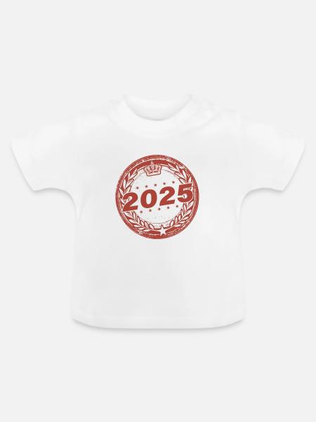 2025 jahr - Baby Bio-T-Shirt mit Rundhals - Weiß