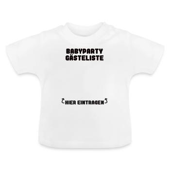 Babyparty Gästeliste - Baby Bio-T-Shirt mit Rundhals - Weiß - Vorne