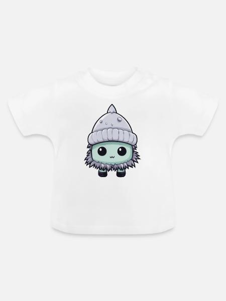 Frostbeule Winter Eskimo Comic - Baby Bio-T-Shirt mit Rundhals - Weiß