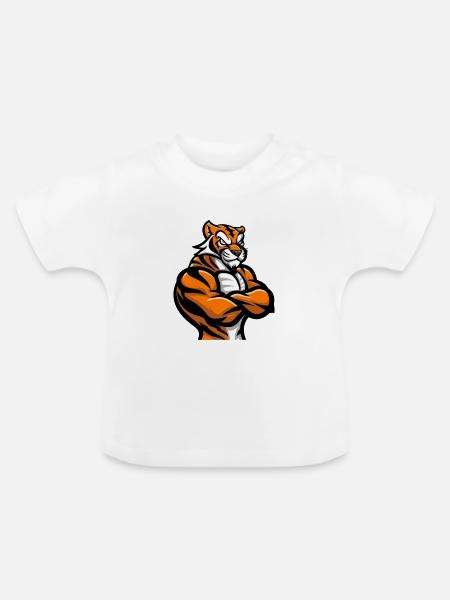 Tiger Comic - Baby Bio-T-Shirt mit Rundhals - Weiß