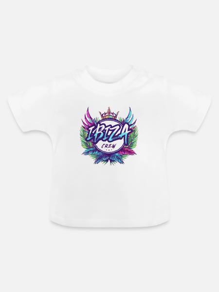 Ibiza Crew Bunt - Baby Bio-T-Shirt mit Rundhals - Weiß