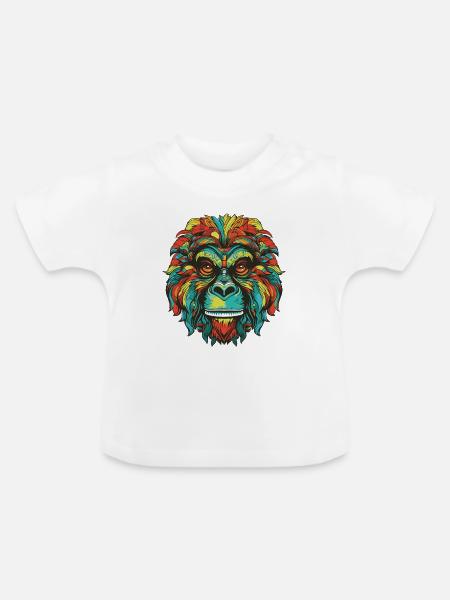 Gorilla Portrait - Baby Bio-T-Shirt mit Rundhals - Weiß