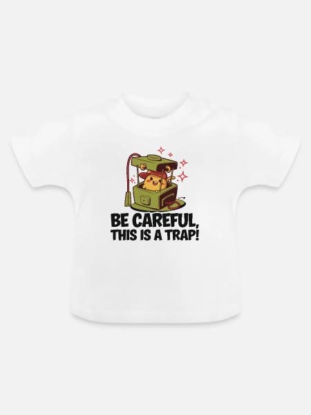VORSICHTIG - Baby Bio-T-Shirt mit Rundhals - Weiß
