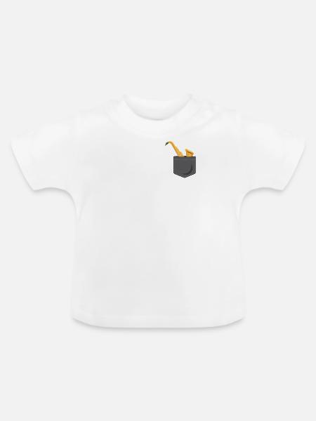 Saxophone Pocket - Baby Bio-T-Shirt mit Rundhals - Weiß