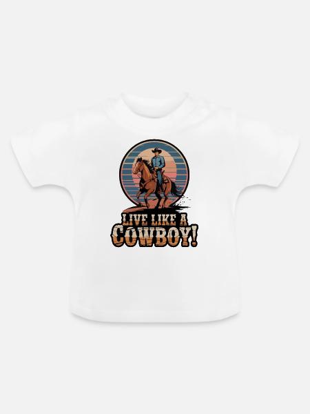 COWBOY - Baby Bio-T-Shirt mit Rundhals - Weiß