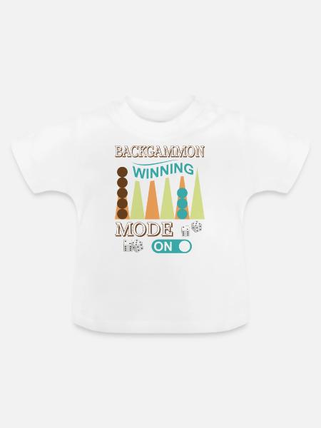 Backgammon Spiel - Baby Bio-T-Shirt mit Rundhals - Weiß