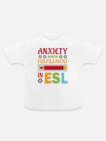 ESL-Lehrer ESL Unterricht - Baby Bio-T-Shirt mit Rundhals - Weiß