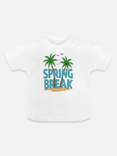 Spring Break Palmen Strand - Baby Bio-T-Shirt mit Rundhals - Weiß