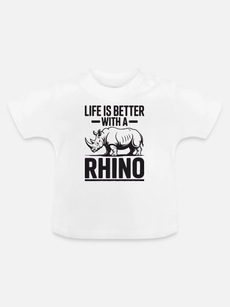 Nashorn - Baby Bio-T-Shirt mit Rundhals - Weiß