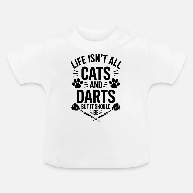 Fléchettes Dire Chats Fléchettes Drôles Fléchettes Cadeau - T-shirt bio col rond Bébé - blanc