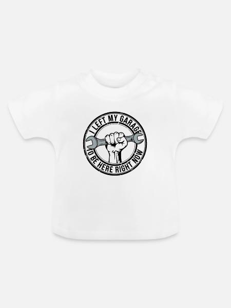 Stolzer Hobbyhandwerker Spruch - Baby Bio-T-Shirt mit Rundhals - Weiß