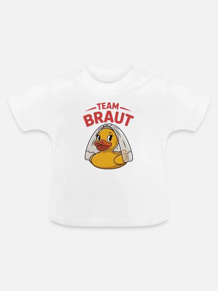 Team Braut Gummiente - Baby Bio-T-Shirt mit Rundhals - Weiß