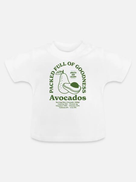 Avocado Nährwert - Baby Bio-T-Shirt mit Rundhals - Weiß