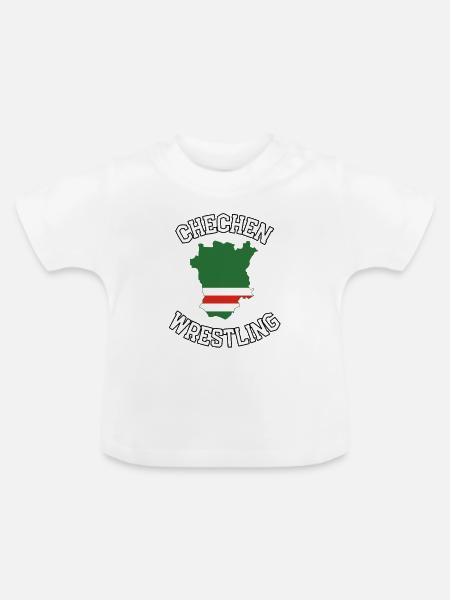 Chechen Wrestling - Baby Bio-T-Shirt mit Rundhals - Weiß