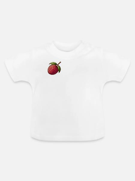 Bunte Litschi - Baby Bio-T-Shirt mit Rundhals - Weiß