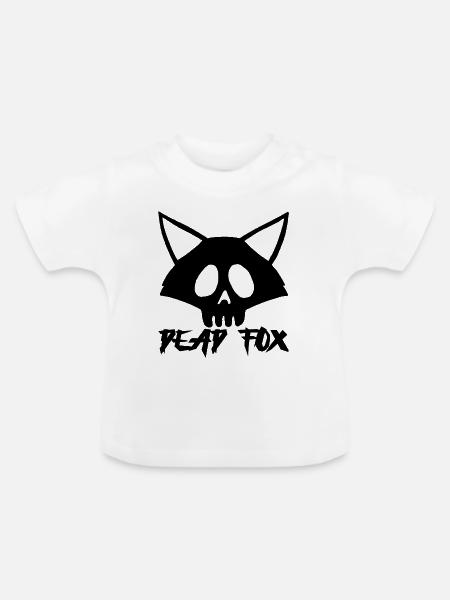 Schwarzfuchs Schädel - Baby Bio-T-Shirt mit Rundhals - Weiß