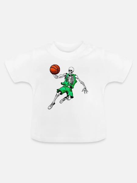 Skelette Basketball / Hooper Skull - Baby Bio-T-Shirt mit Rundhals - Weiß