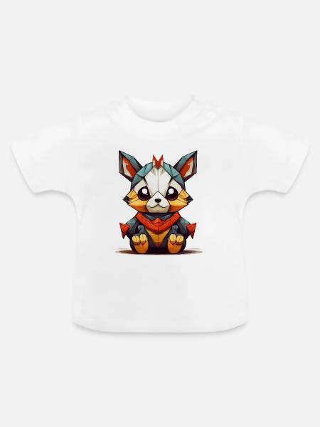 Geometrischer Fuchs Charm - Baby Bio-T-Shirt mit Rundhals - Weiß