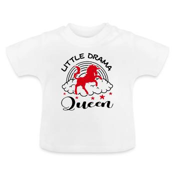 Petite Drama Queen Fille Bébé Paroles Licorne - T-shirt bio col rond Bébé - blanc - Devant