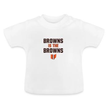 Braun ist das Braune- - Baby Bio-T-Shirt mit Rundhals - Weiß - Vorne