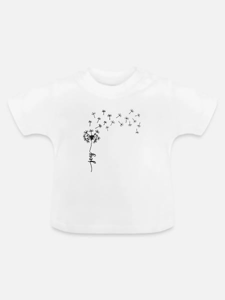 Joy Löwenzahn Design - Baby Bio-T-Shirt mit Rundhals - Weiß