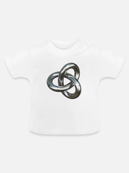 Torusknoten Silber 3D - Baby Bio-T-Shirt mit Rundhals - Weiß