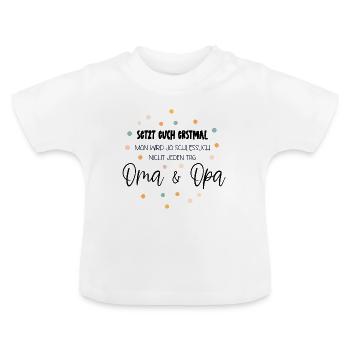 Werdende Grosseltern - Baby Bio-T-Shirt mit Rundhals - Weiß - Vorne