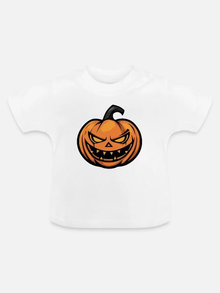 Kürbis Halloween Party - Baby Bio-T-Shirt mit Rundhals - Weiß