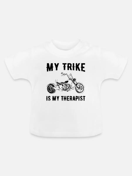 Trike Sprüche - Baby Bio-T-Shirt mit Rundhals - Weiß