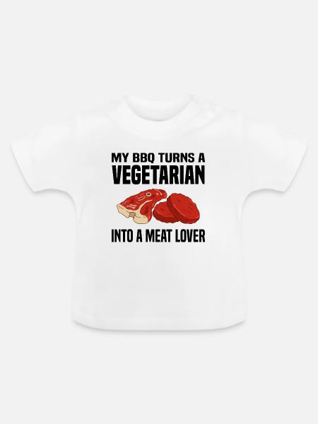 Fleisch Liebhaber - Baby Bio-T-Shirt mit Rundhals - Weiß